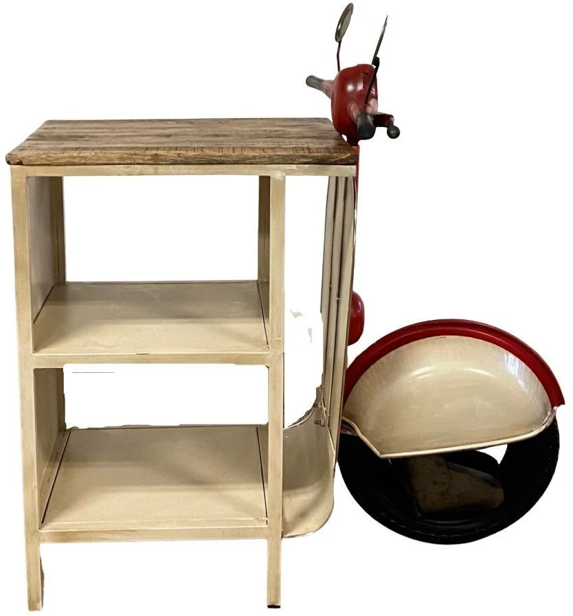 Rustic Red And Vanilla Scooter Cabinet By Homeroots - Image 6