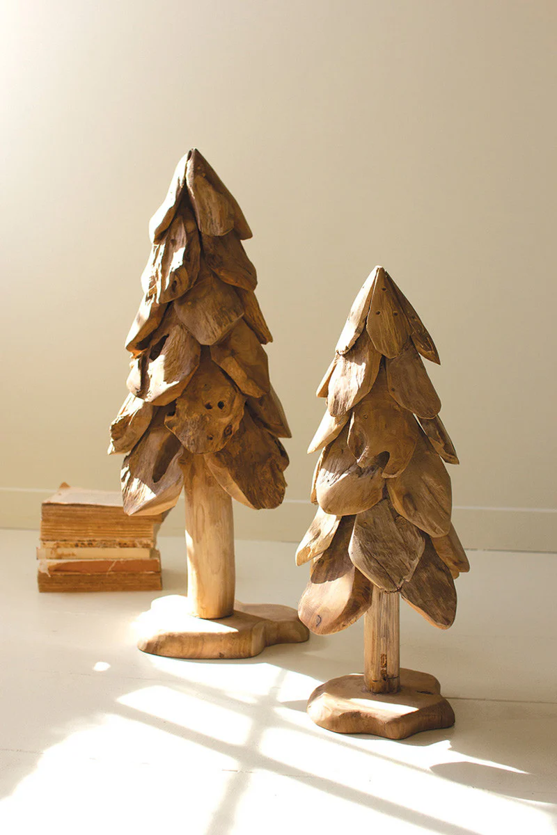 Rustic Teak Christmas Tree - Large By Kalalou - Image 2