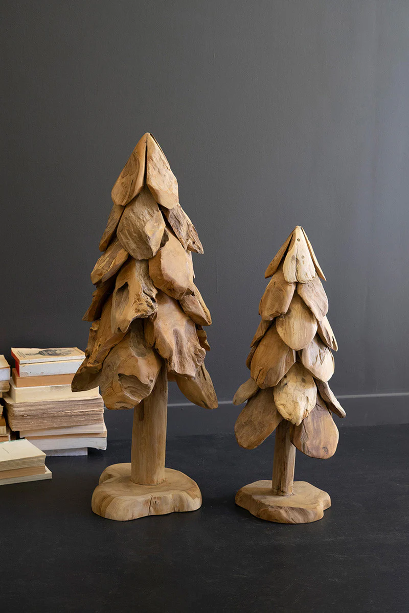 Rustic Teak Christmas Tree - Large By Kalalou - Image 3