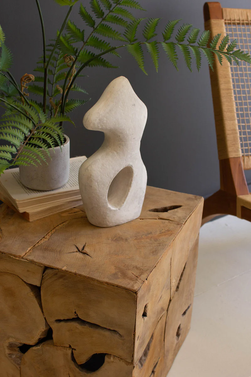 Rustic Teak Wood Cube By Kalalou - Image 3