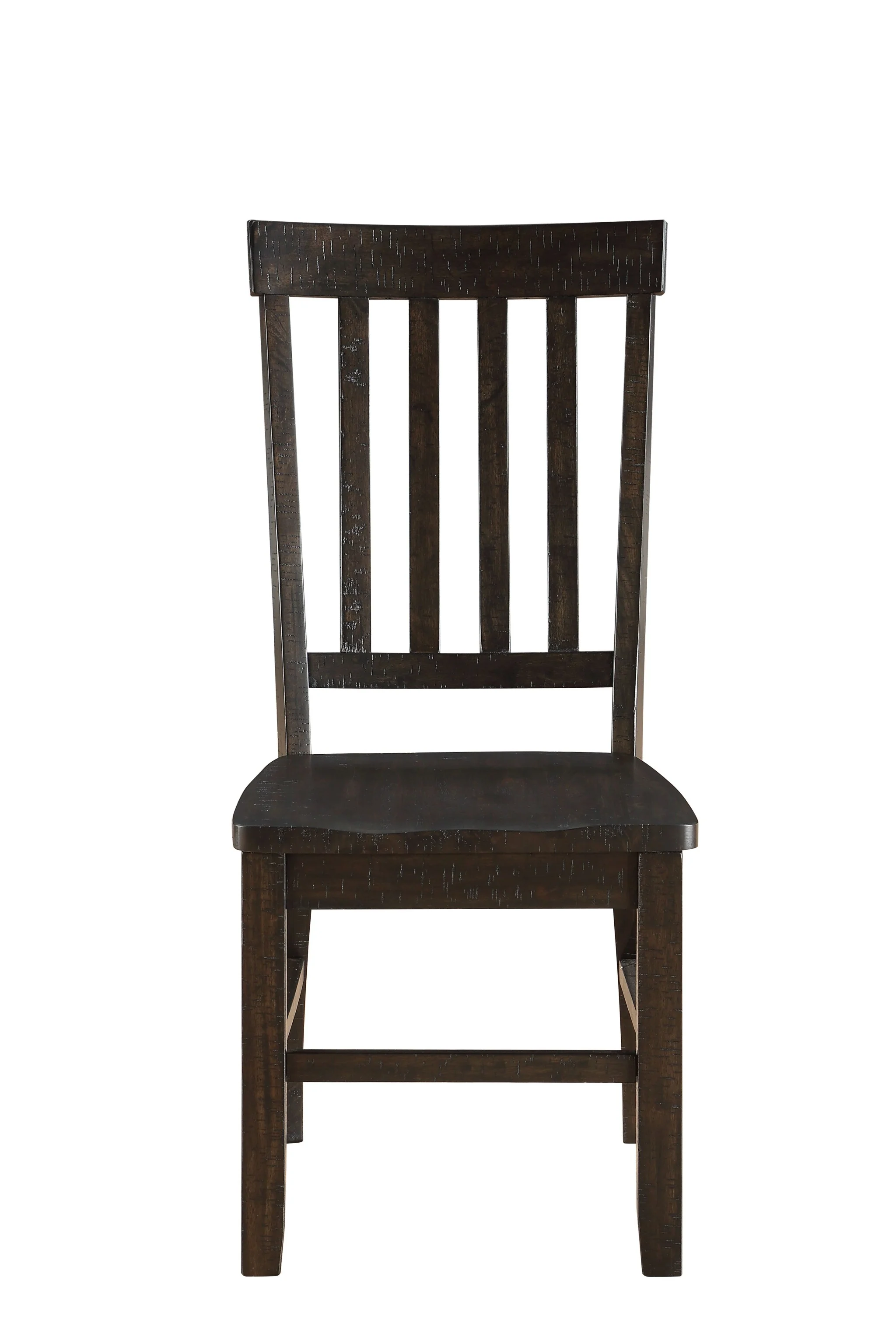 Rustic Walnut Wood Side Chair Set Of 2 By Homeroots - Image 2