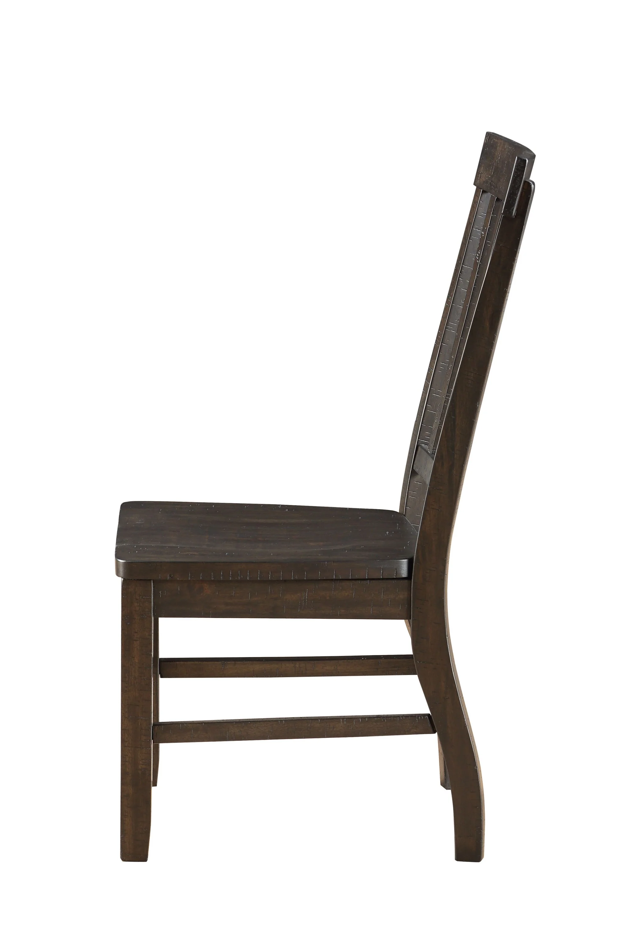 Rustic Walnut Wood Side Chair Set Of 2 By Homeroots - Image 3