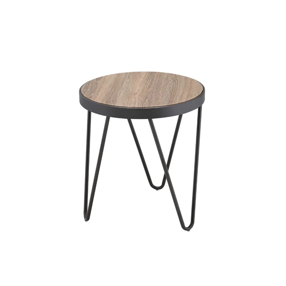 Rustic Weathered Gray Oak End Table By Homeroots - Image 2
