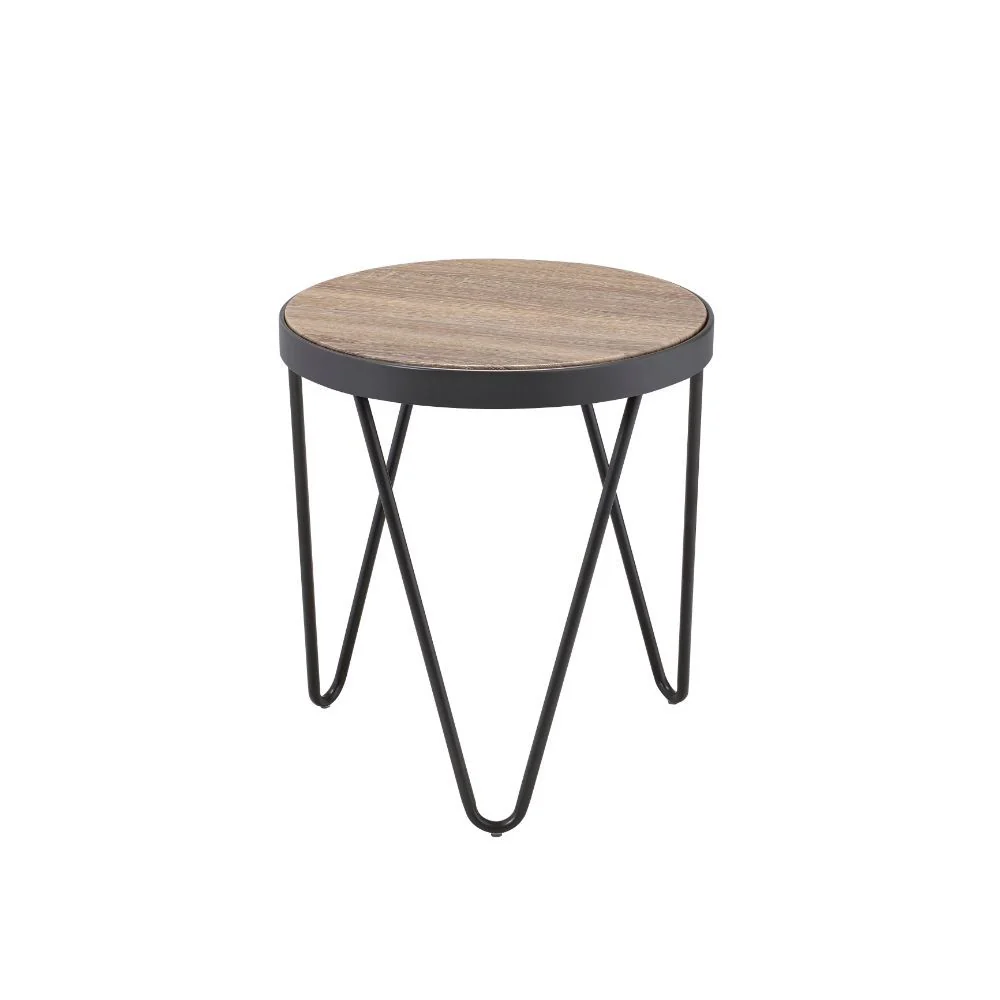 Rustic Weathered Gray Oak End Table By Homeroots - Image 4