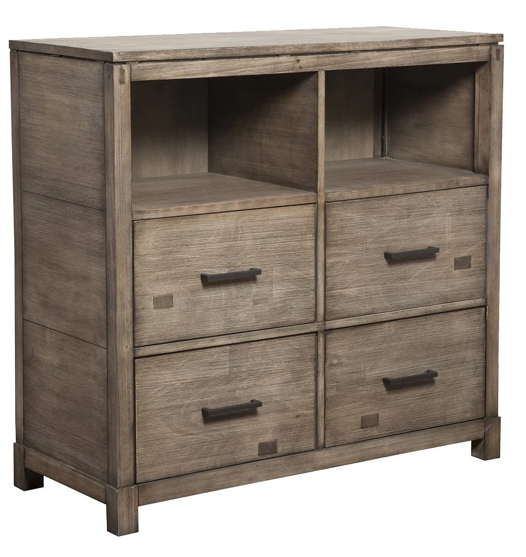 Rustic Weathered Gray TV Console Cabinet By Homeroots - Image 2