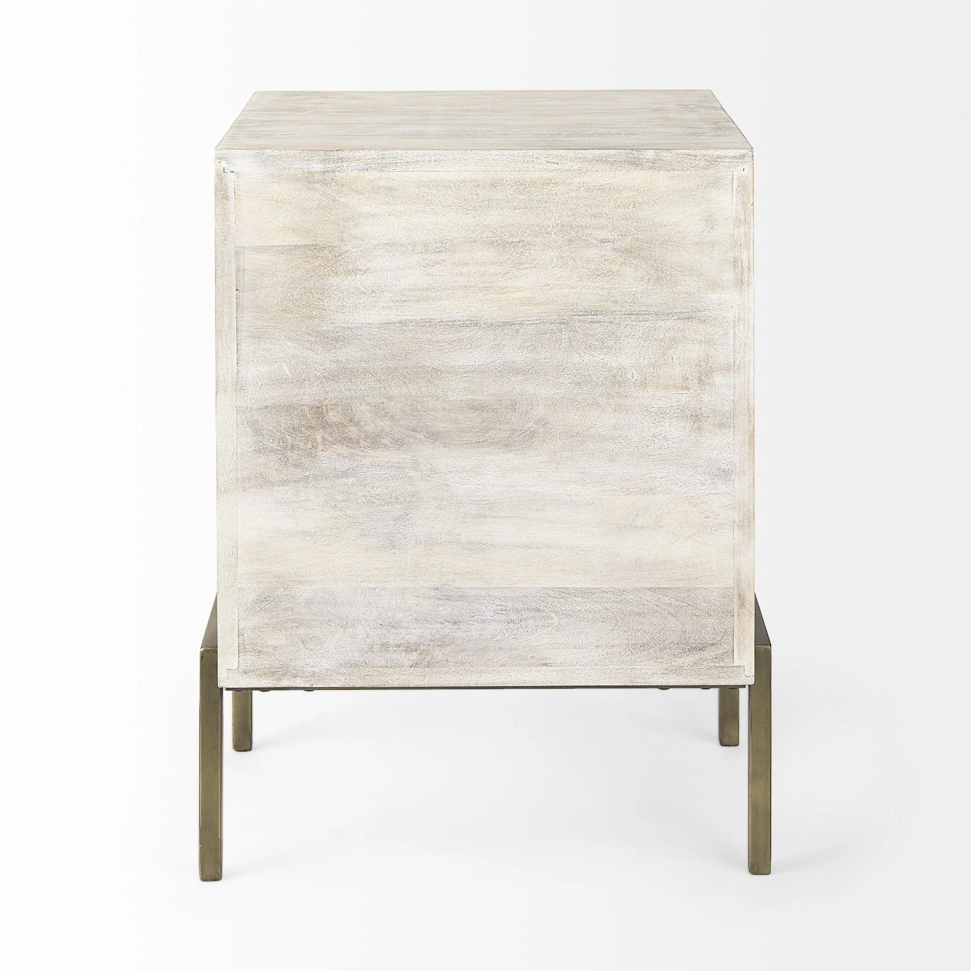 Rustic Weathered White And Gold Shadowbox Cabinet By Homeroots - Image 4