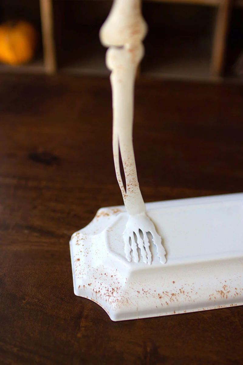 Rustic White Metal Skeleton On A Stand (Min2) By Kalalou - Image 3