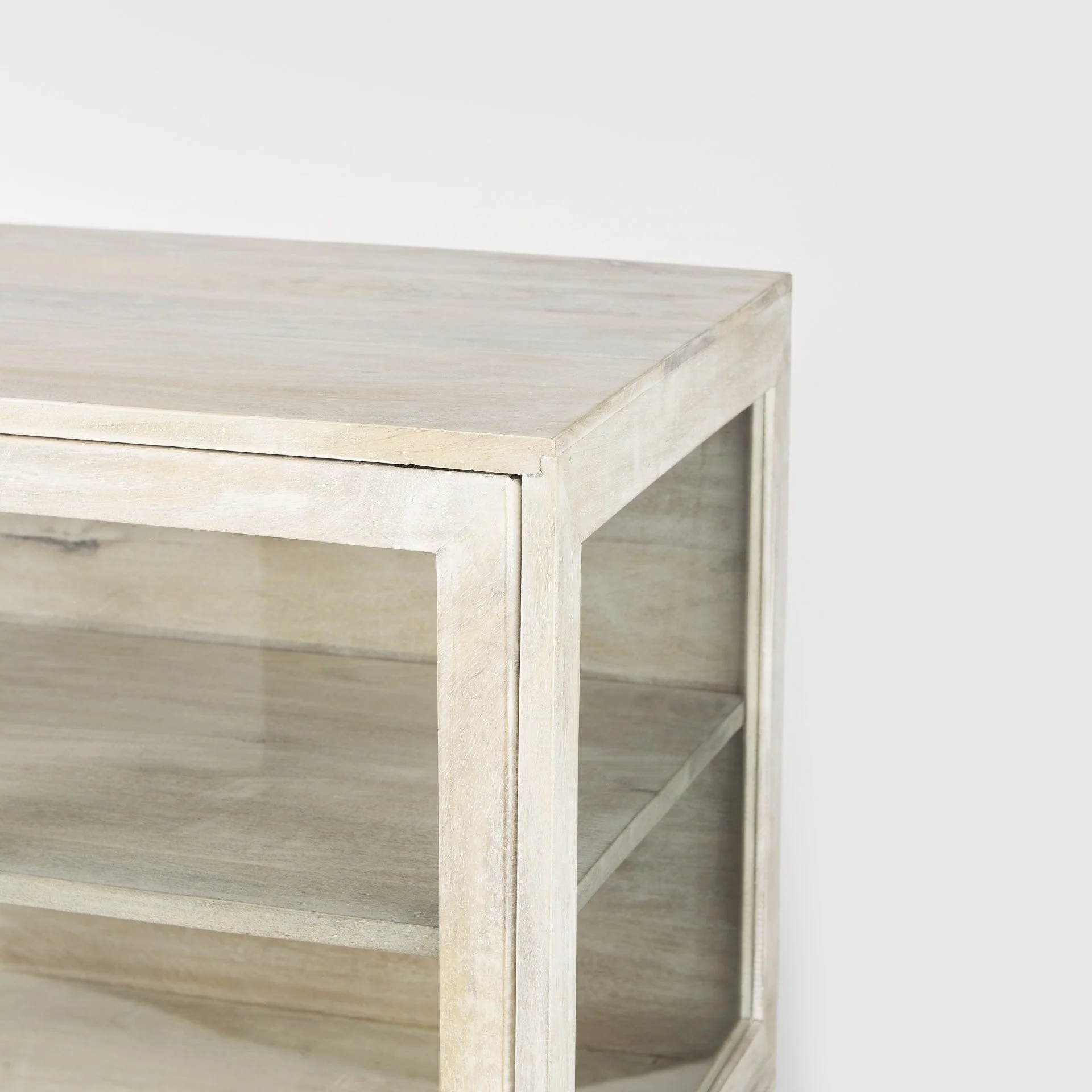Rustic White Two Door Shadowbox Cabinet By Homeroots - Image 6