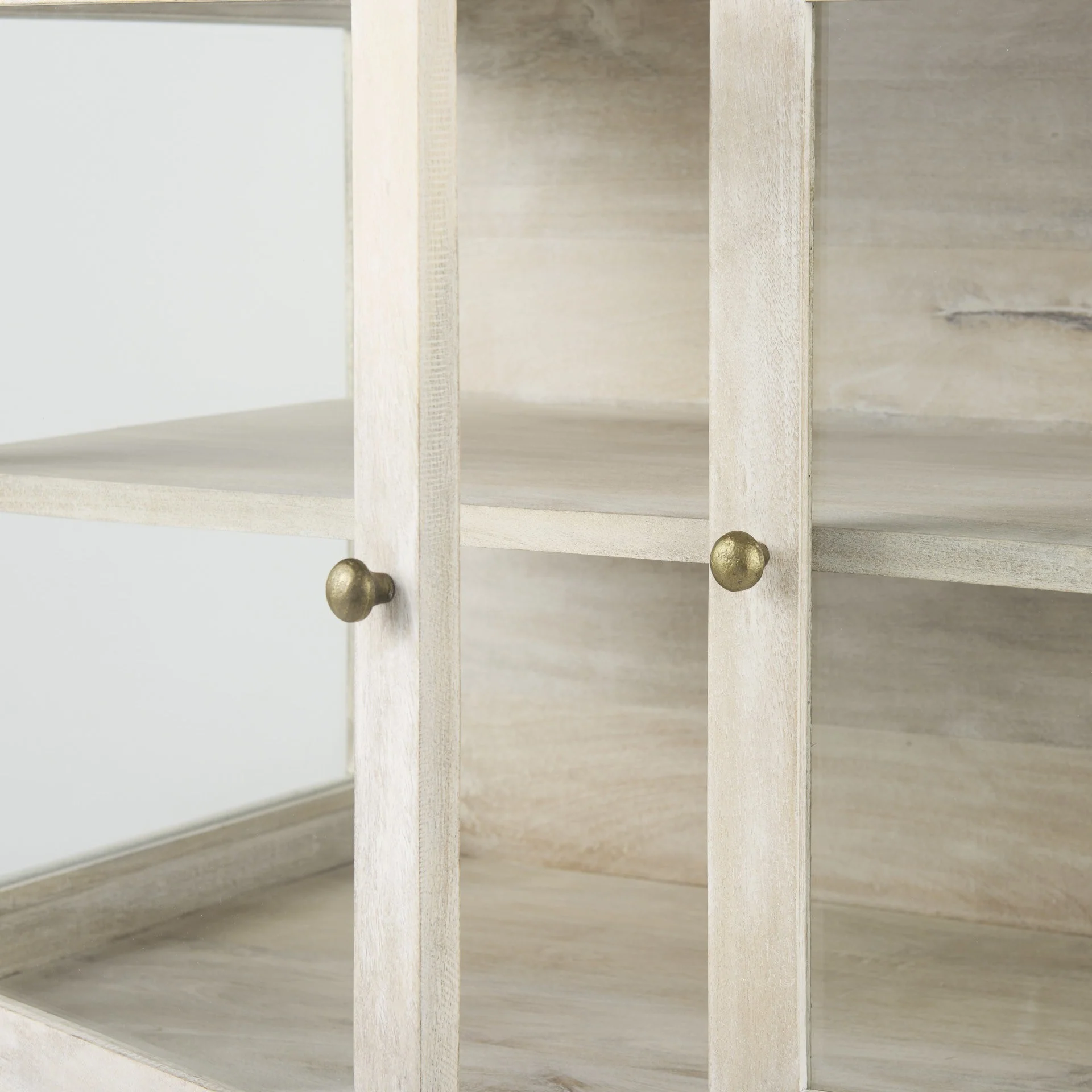 Rustic White Two Door Shadowbox Cabinet By Homeroots - Image 8