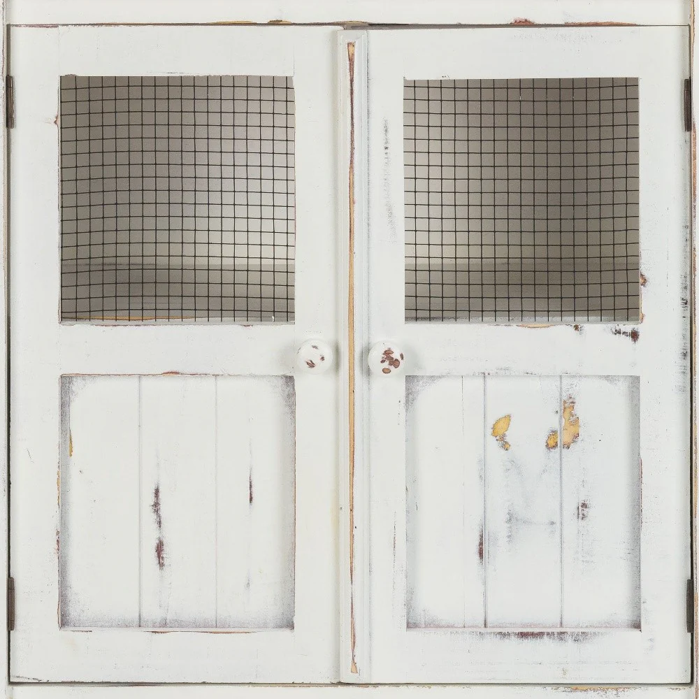Rustic White Wood And Wire Two Door Accent Cabinet By Homeroots - Image 5