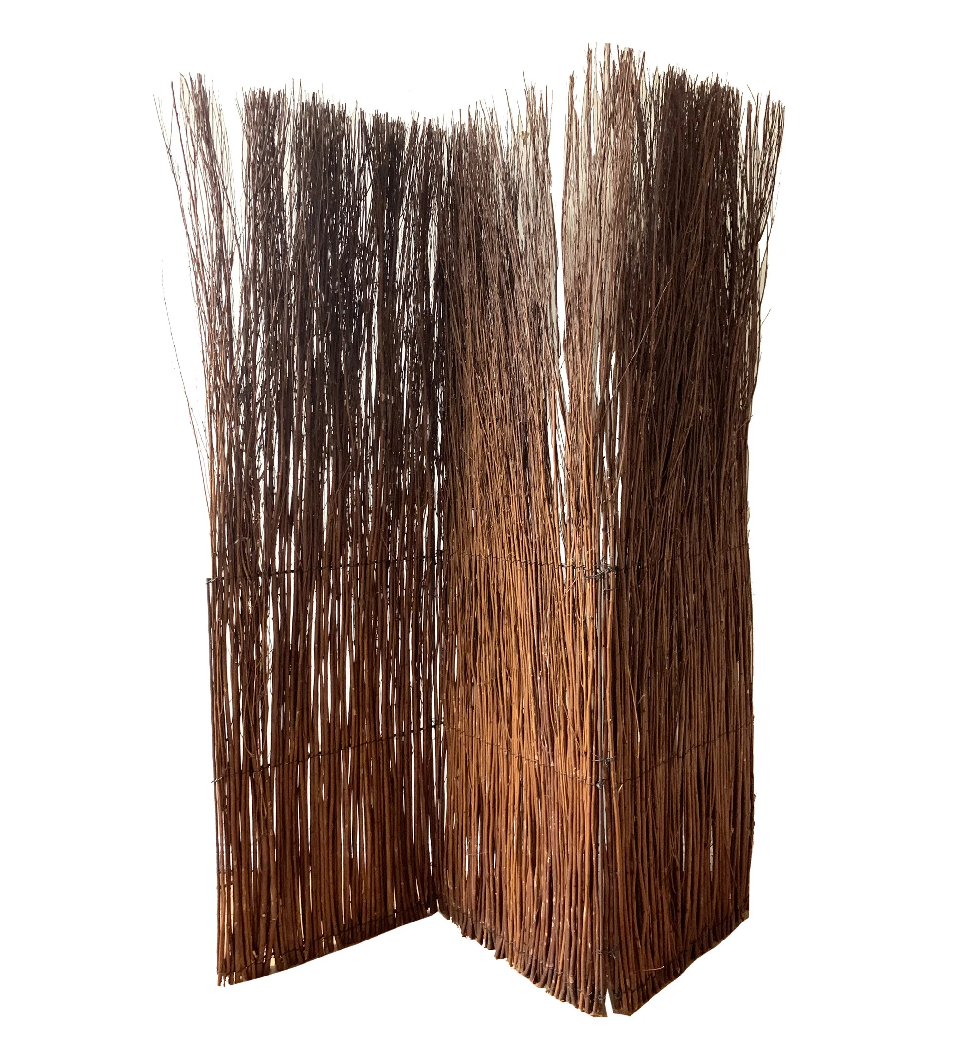 Rustic Willow Branch Three Panel Room Divider Screen By Homeroots - Image 2