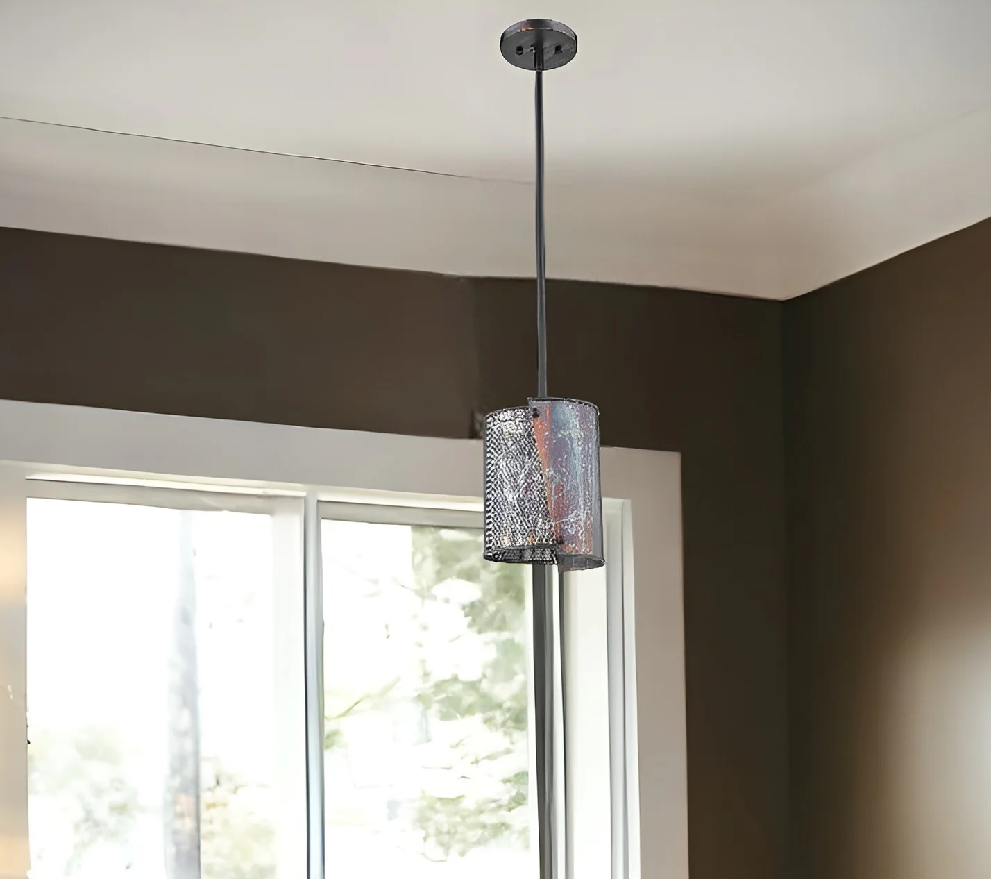Ryker 1-Light Bronze Patina Pendant By Homeroots - Image 2