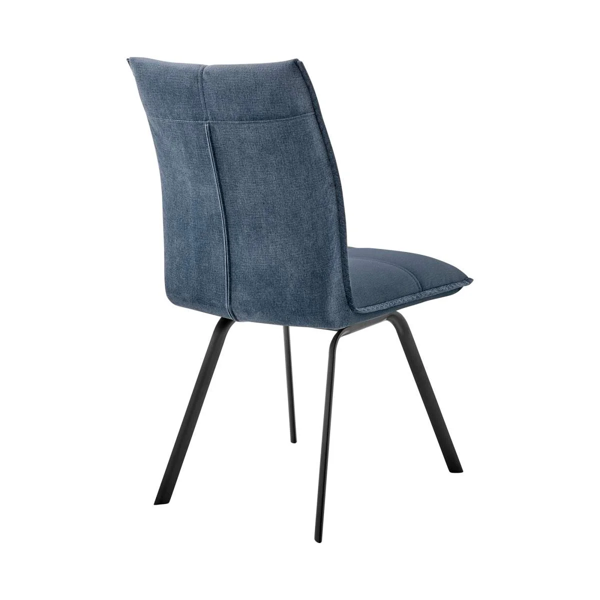 Rylee Dining Room Accent Chair in Blue Fabric and Black Finish - Set of 2 By Armen Living - Image 3