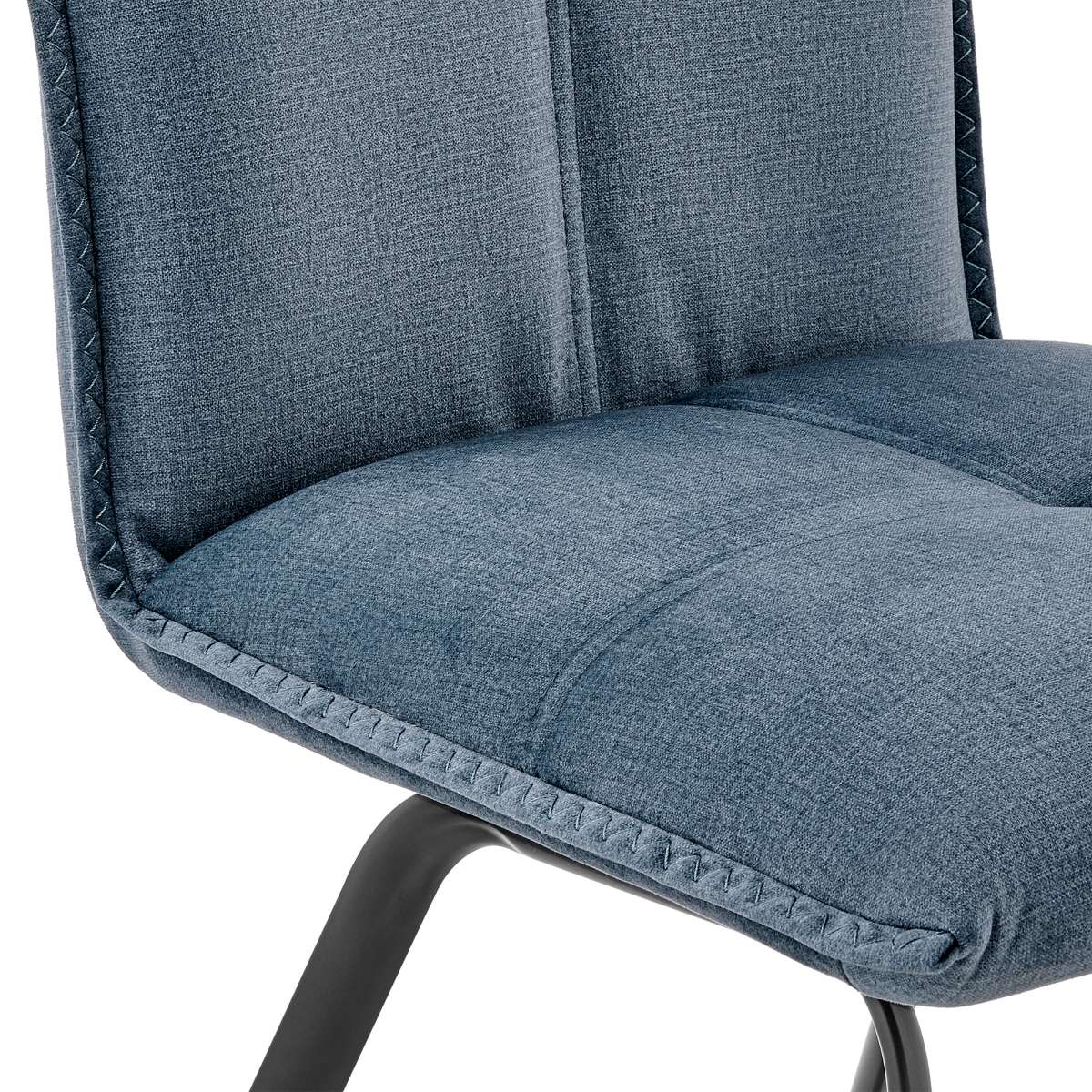 Rylee Dining Room Accent Chair in Blue Fabric and Black Finish - Set of 2 By Armen Living - Image 5
