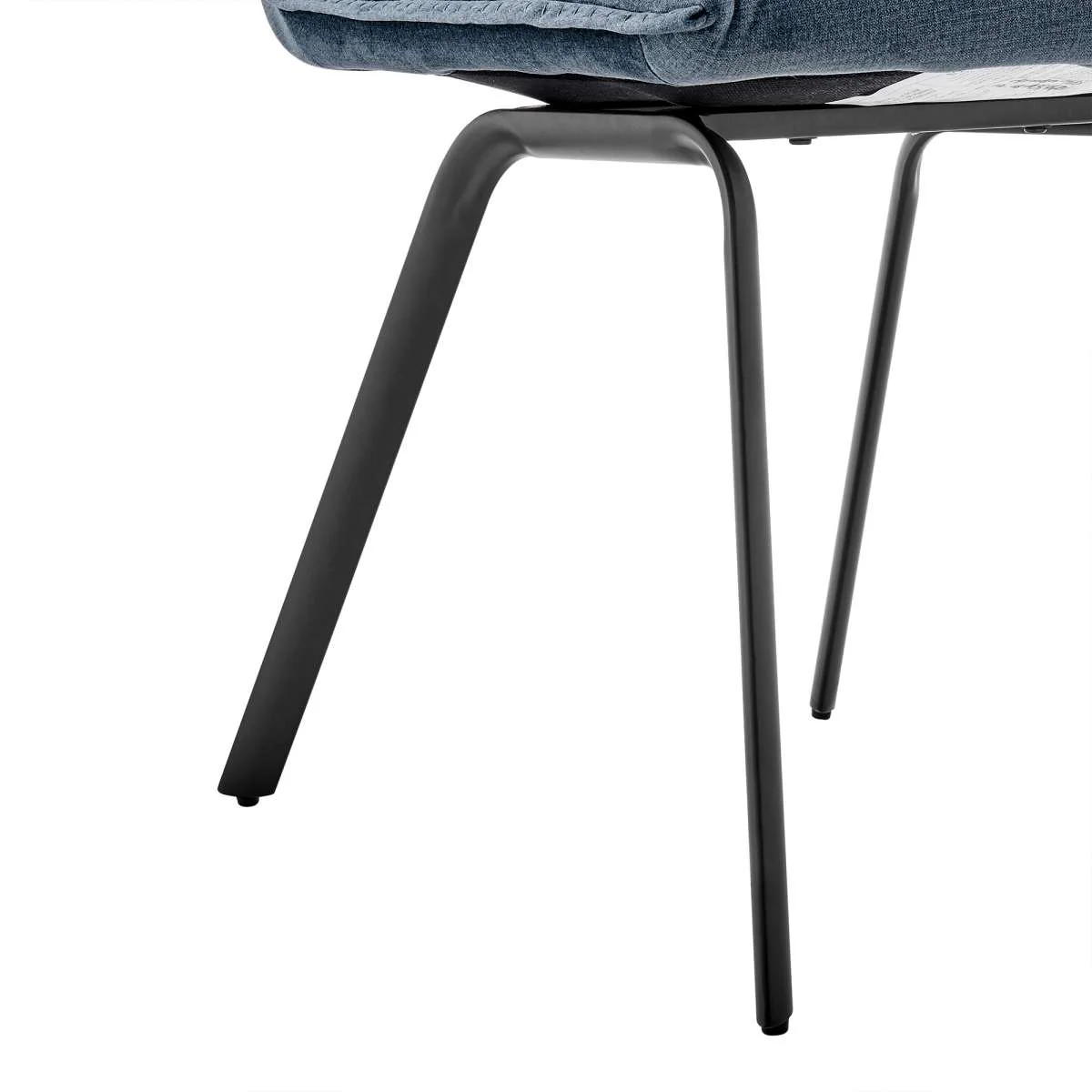 Rylee Dining Room Accent Chair in Blue Fabric and Black Finish - Set of 2 By Armen Living - Image 6