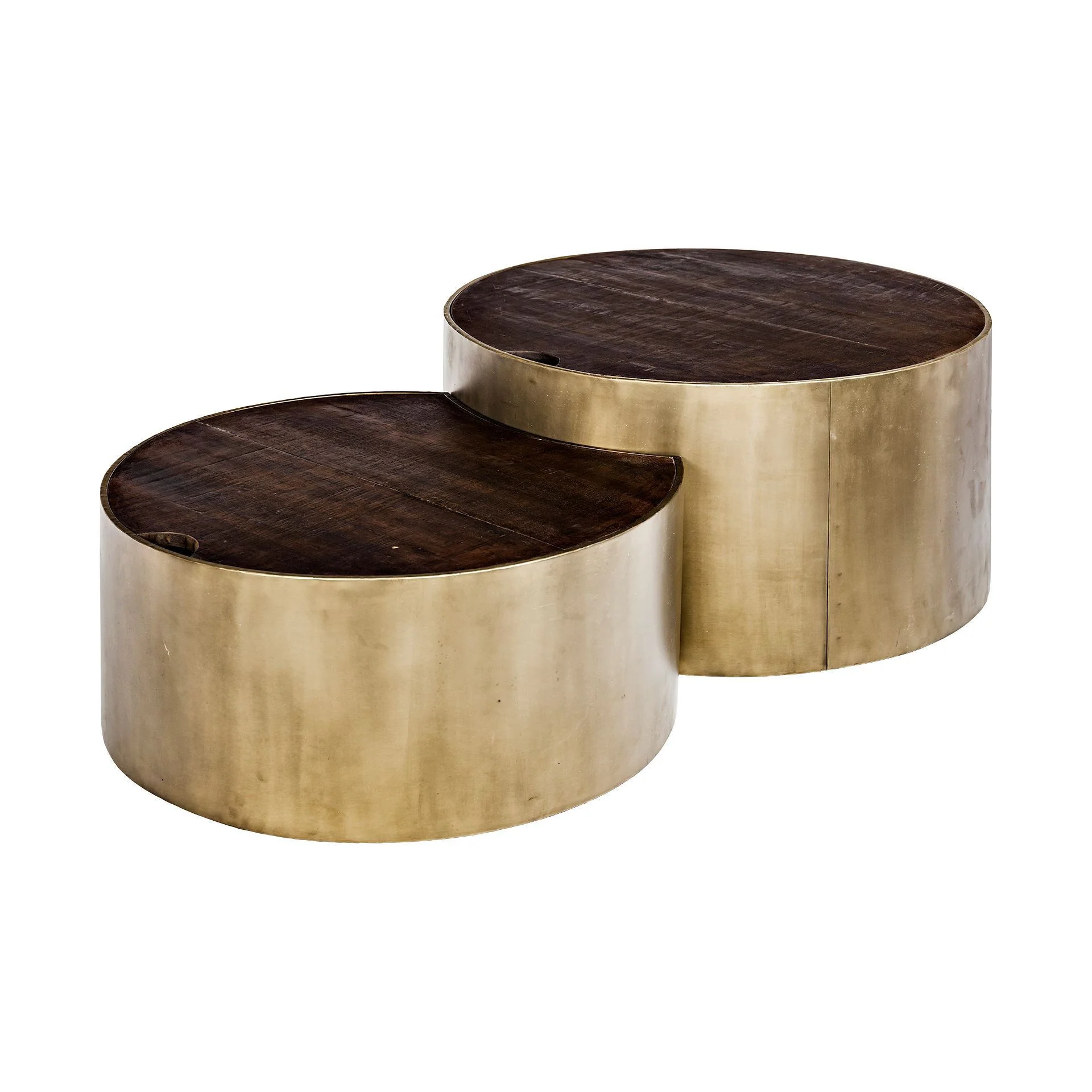 S2 39.5' & 31.25' Round Wood Nesting Coffee Tables By Homeroots - Image 5