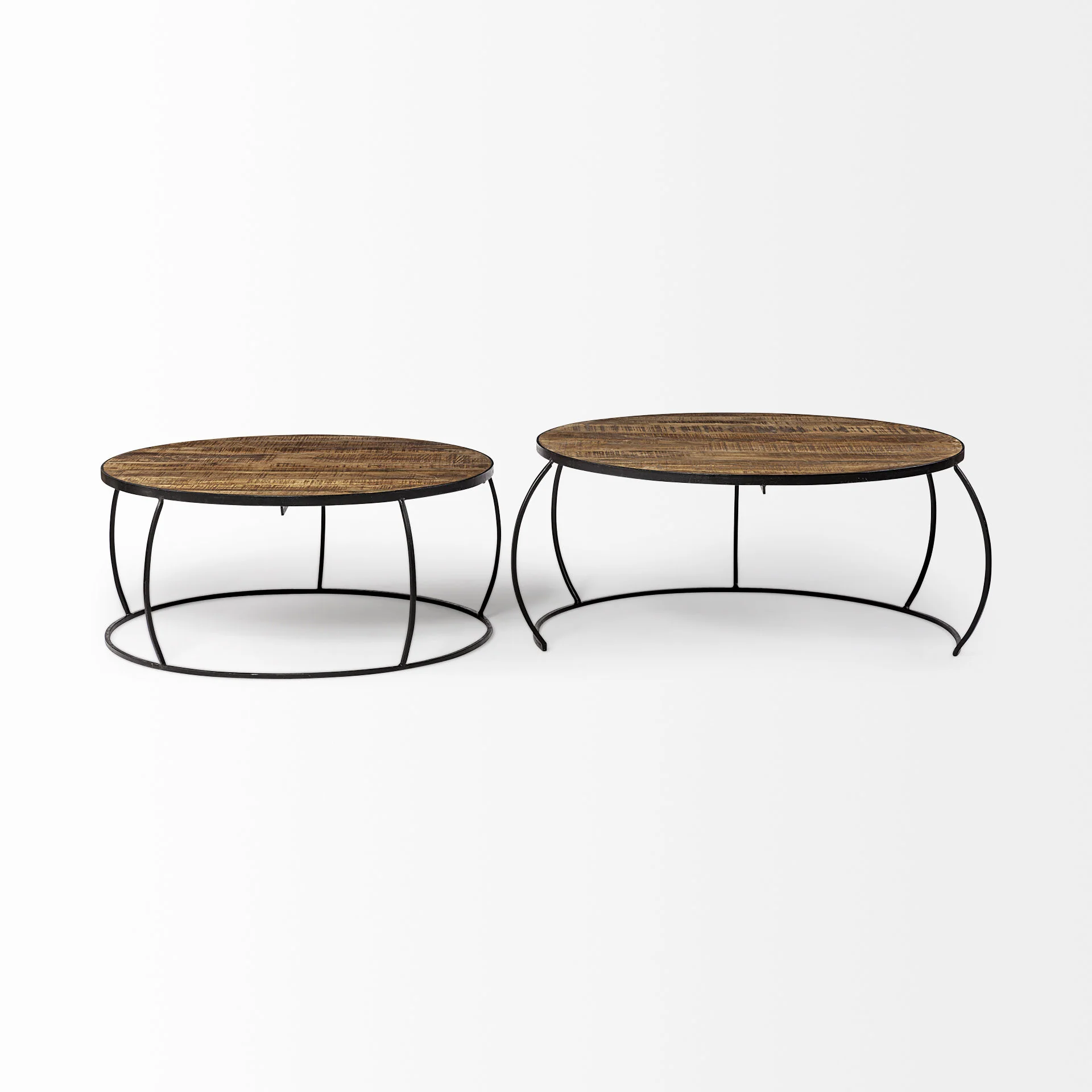S2 41' & 38' Round Wood Top Nesting Coffee Tables By Homeroots - 376284 - Image 5