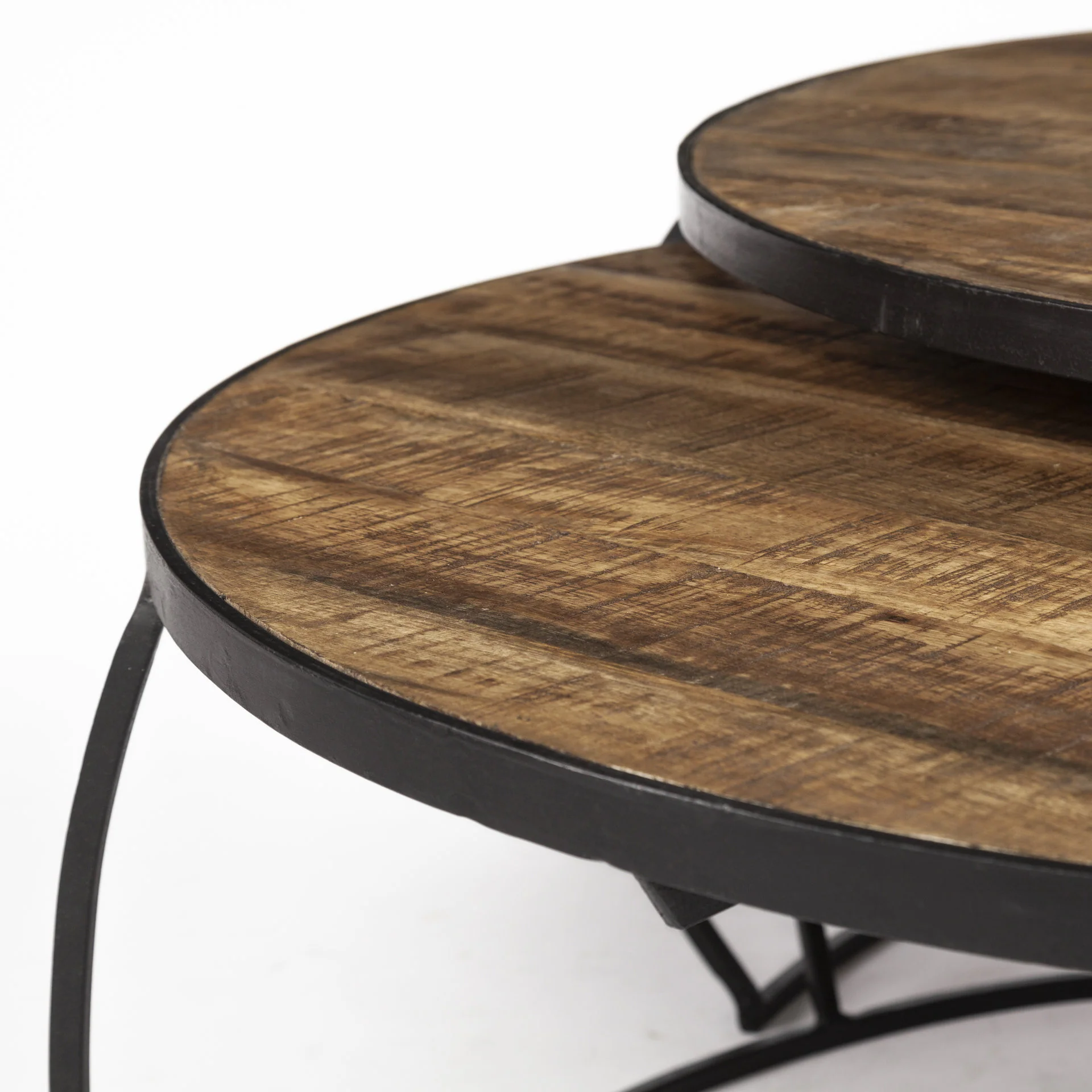S2 41' & 38' Round Wood Top Nesting Coffee Tables By Homeroots - 376284 - Image 6