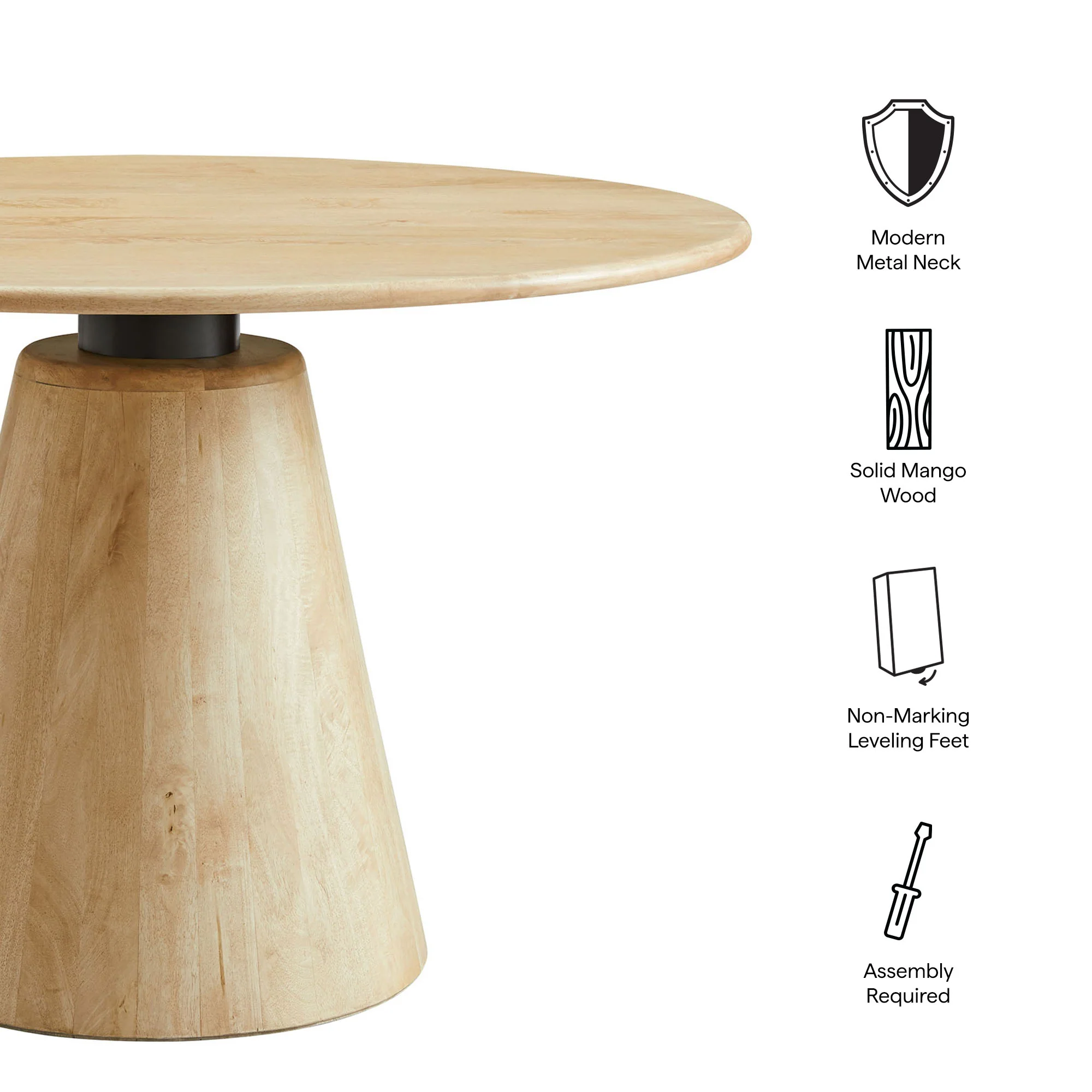 Sabelle 47" Round Wood Dining Table by Modway - Image 7