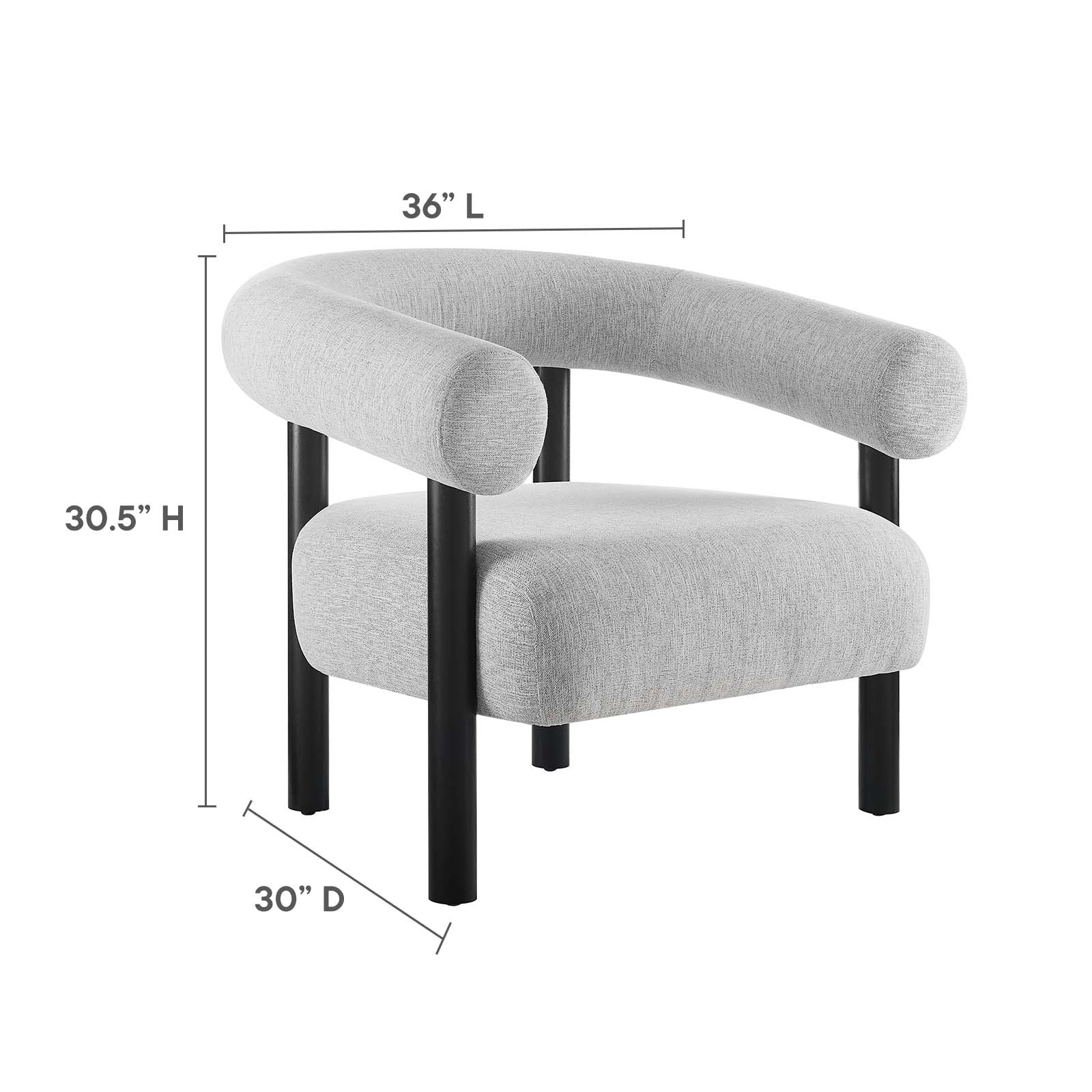 Sable Upholstered Fabric Armchair By Modway - EEI-6689 - Image 14
