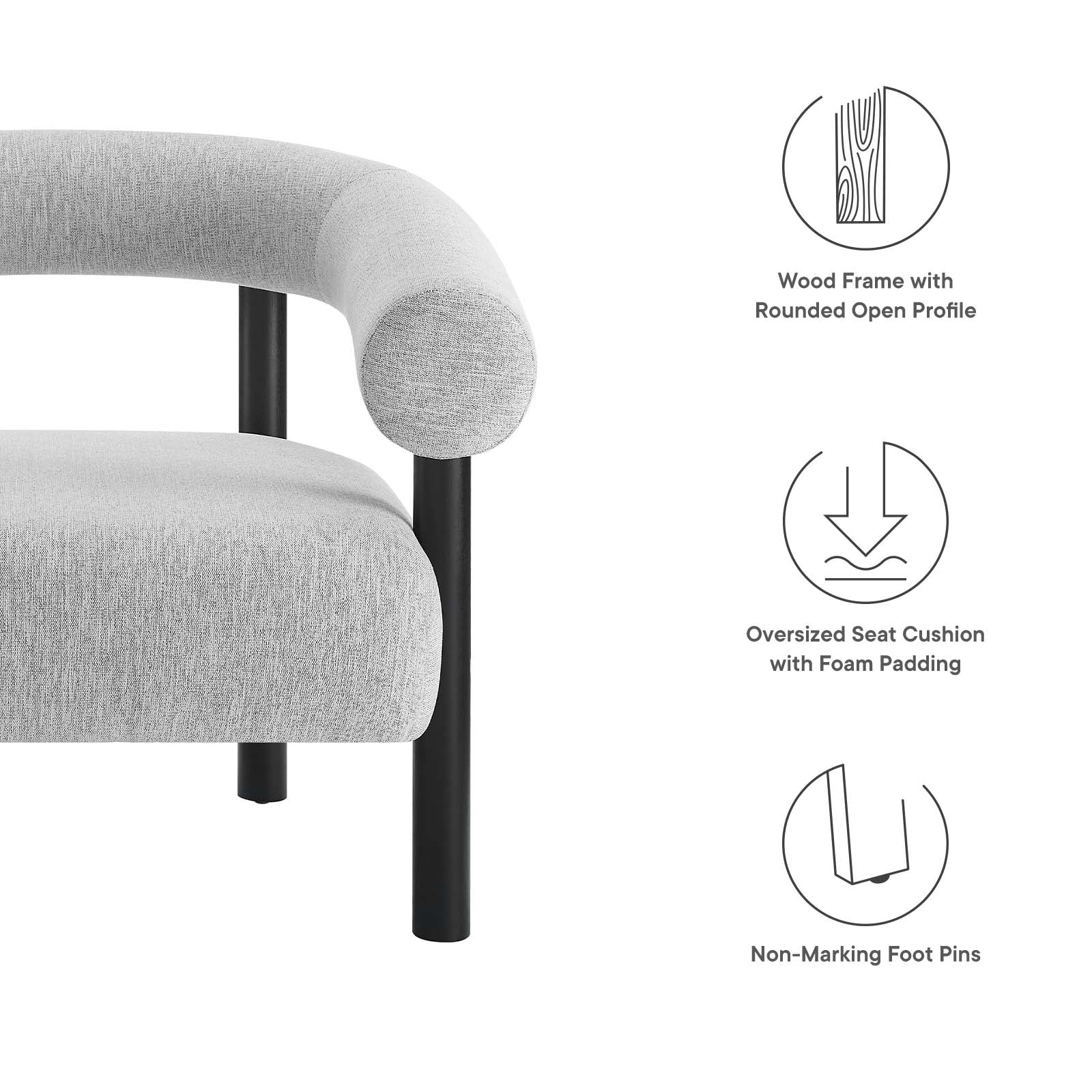 Sable Upholstered Fabric Armchair By Modway - EEI-6689 - Image 15