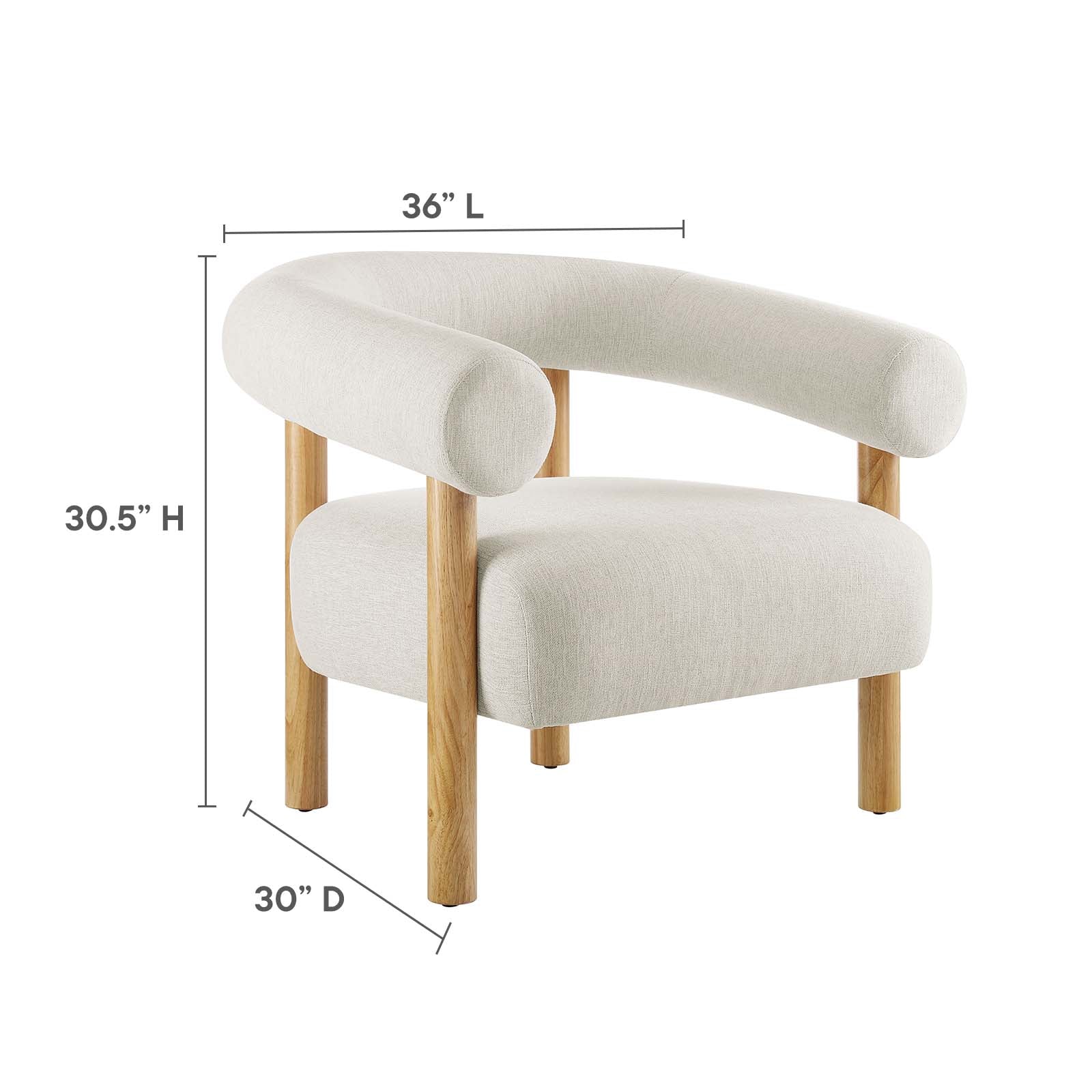 Sable Upholstered Fabric Armchair By Modway - EEI-6689 - Image 7