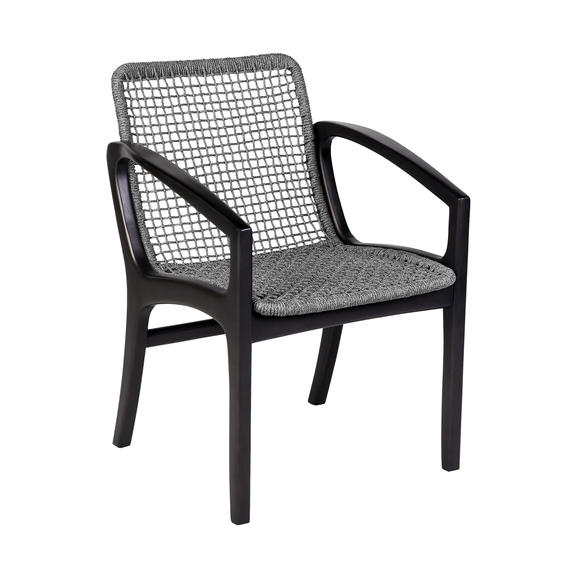 Sachi and Brighton 5 Piece Dining Set in Light Eucalyptus Wood with Charcoal Rope  By Armen Living - Image 13