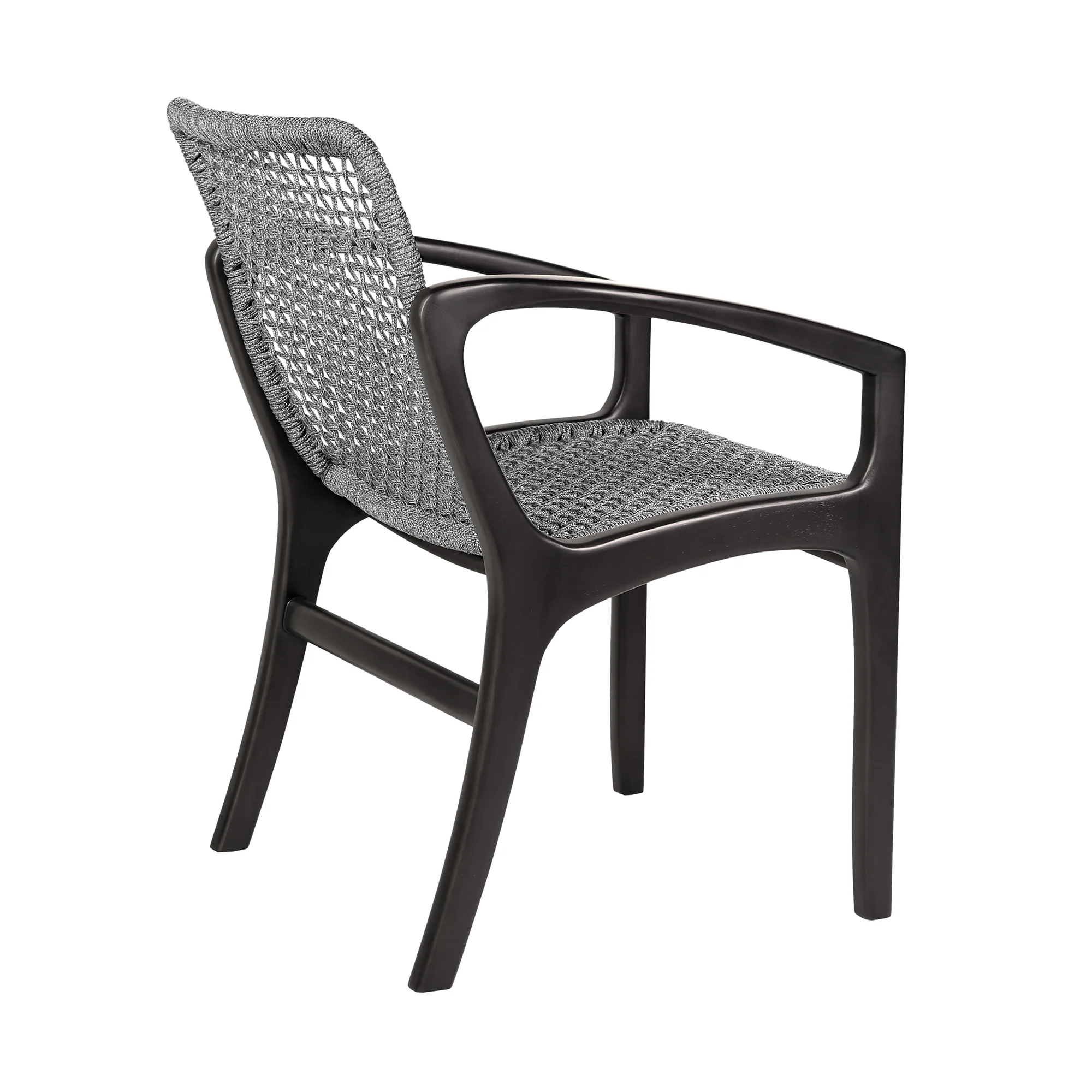 Sachi and Brighton 5 Piece Dining Set in Light Eucalyptus Wood with Charcoal Rope  By Armen Living - Image 14