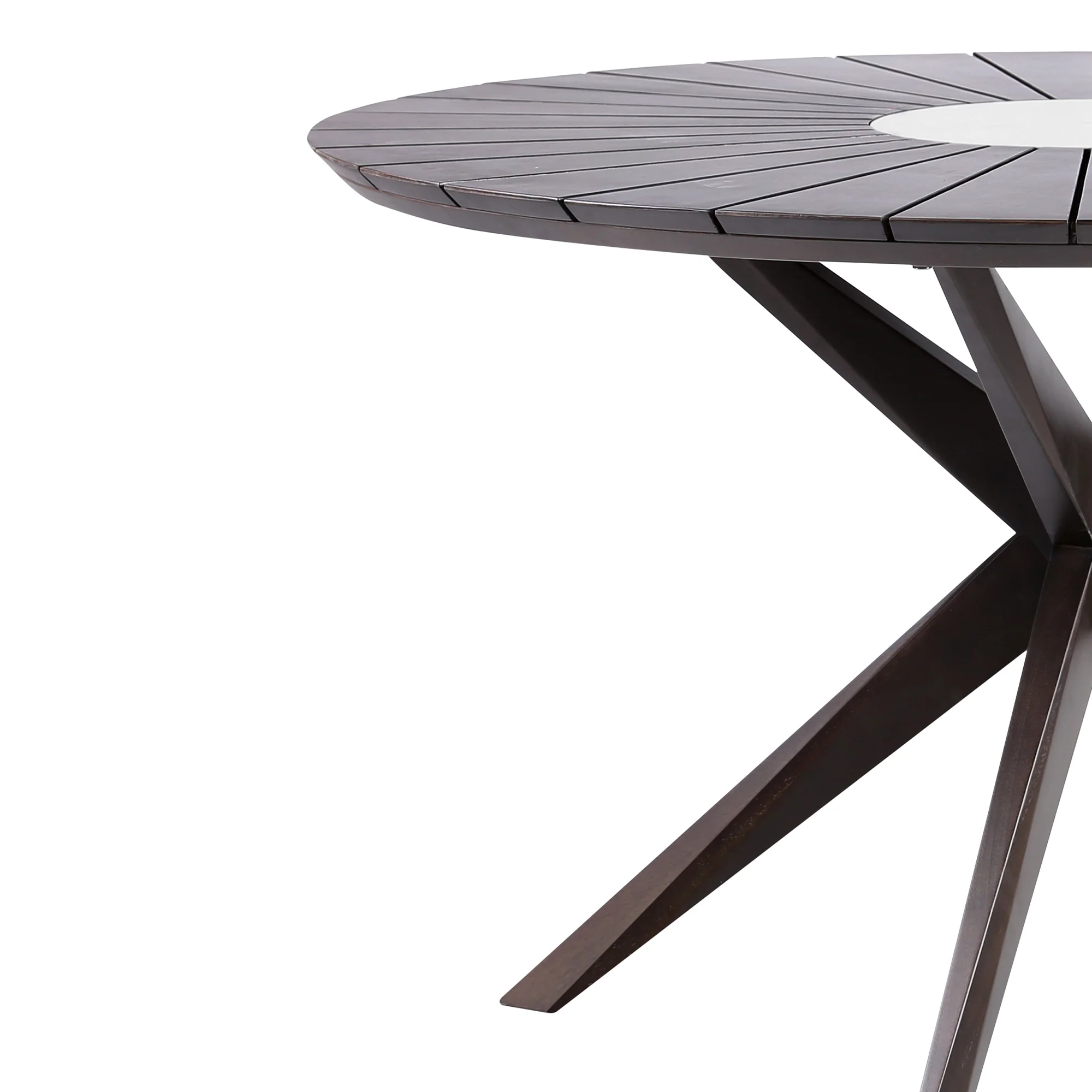 Sachi and Island Outdoor 5 Piece Dark Eucalyptus and Concrete Dining Set By Armen Living - Image 7