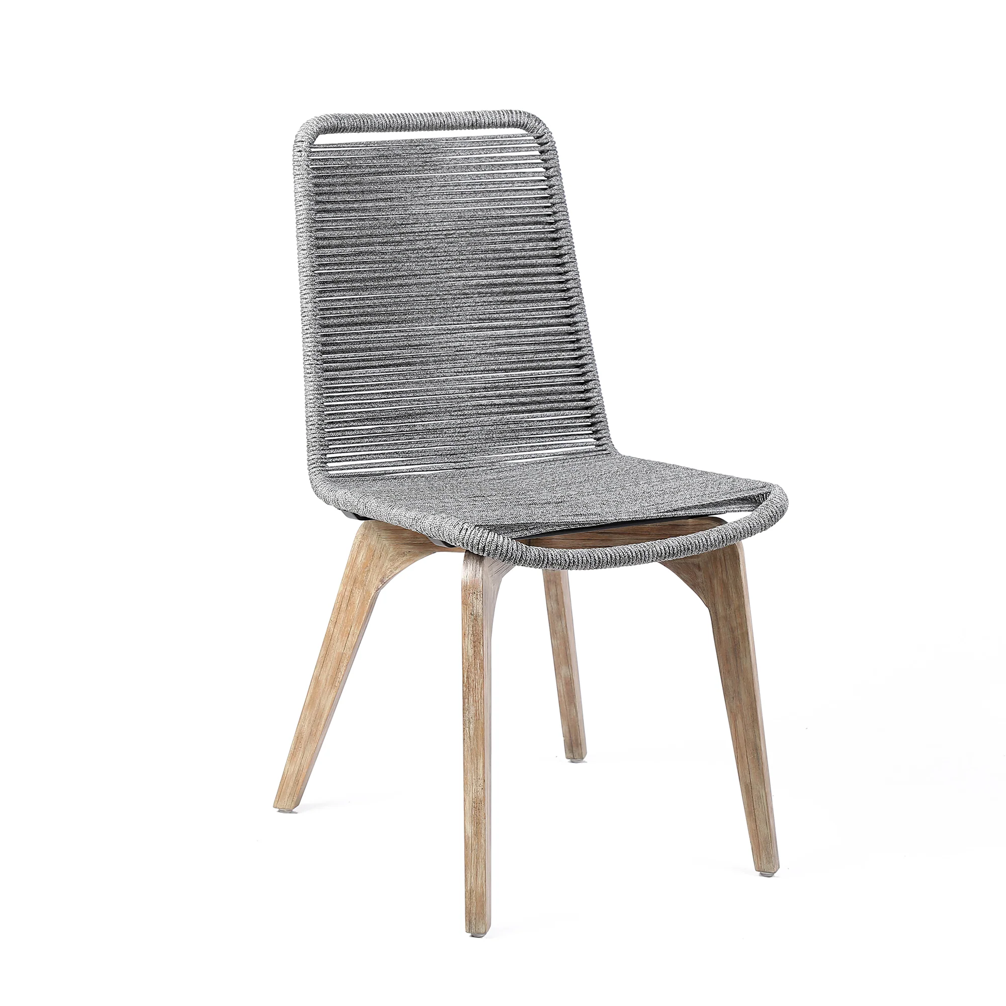 Sachi and Island Outdoor 5 Piece Light Eucalyptus and Concrete Dining Set By Armen Living - Image 3