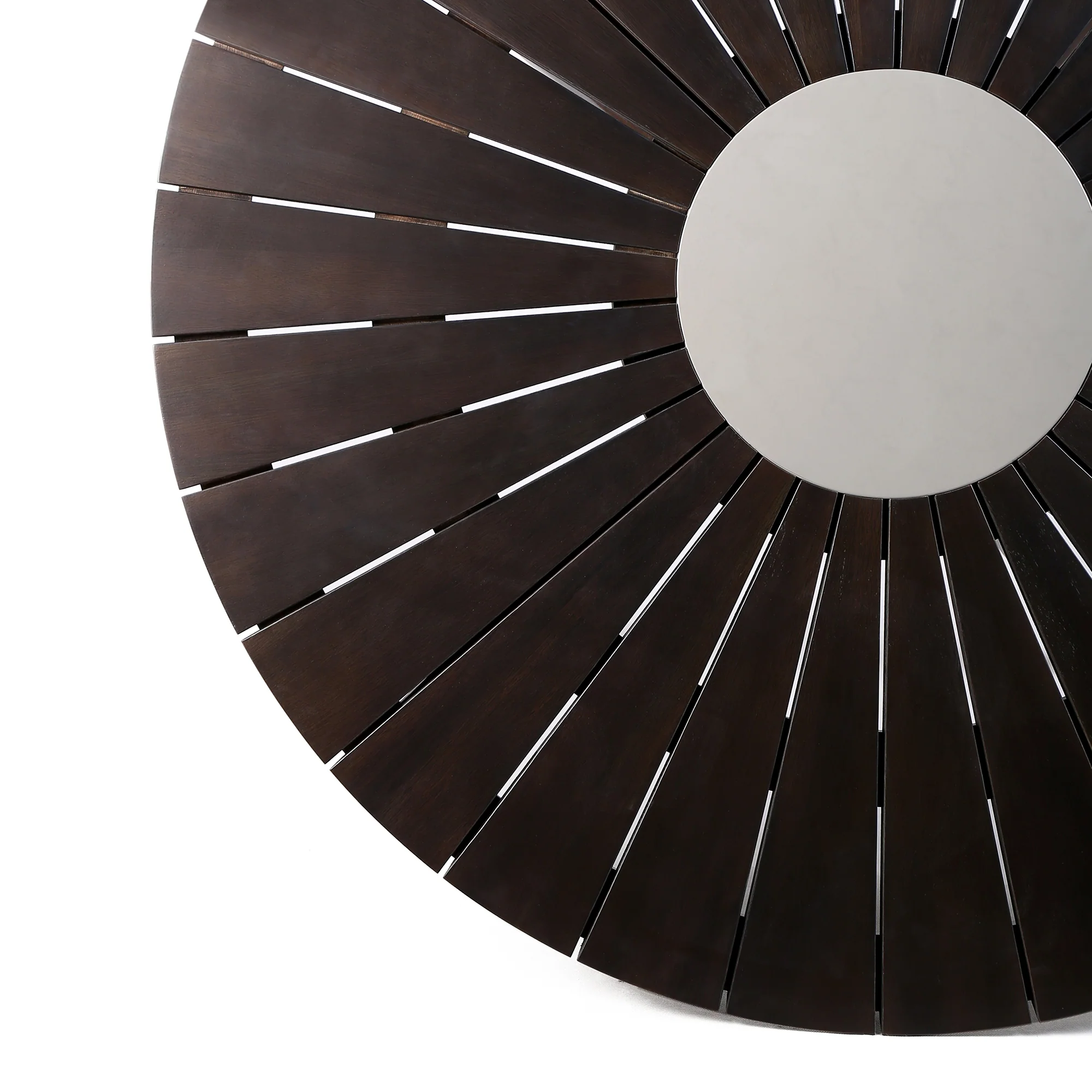 Sachi and Nabila Outdoor 5 Piece Dark Eucalyptus and Concrete Dining Set By Armen Living - Image 10