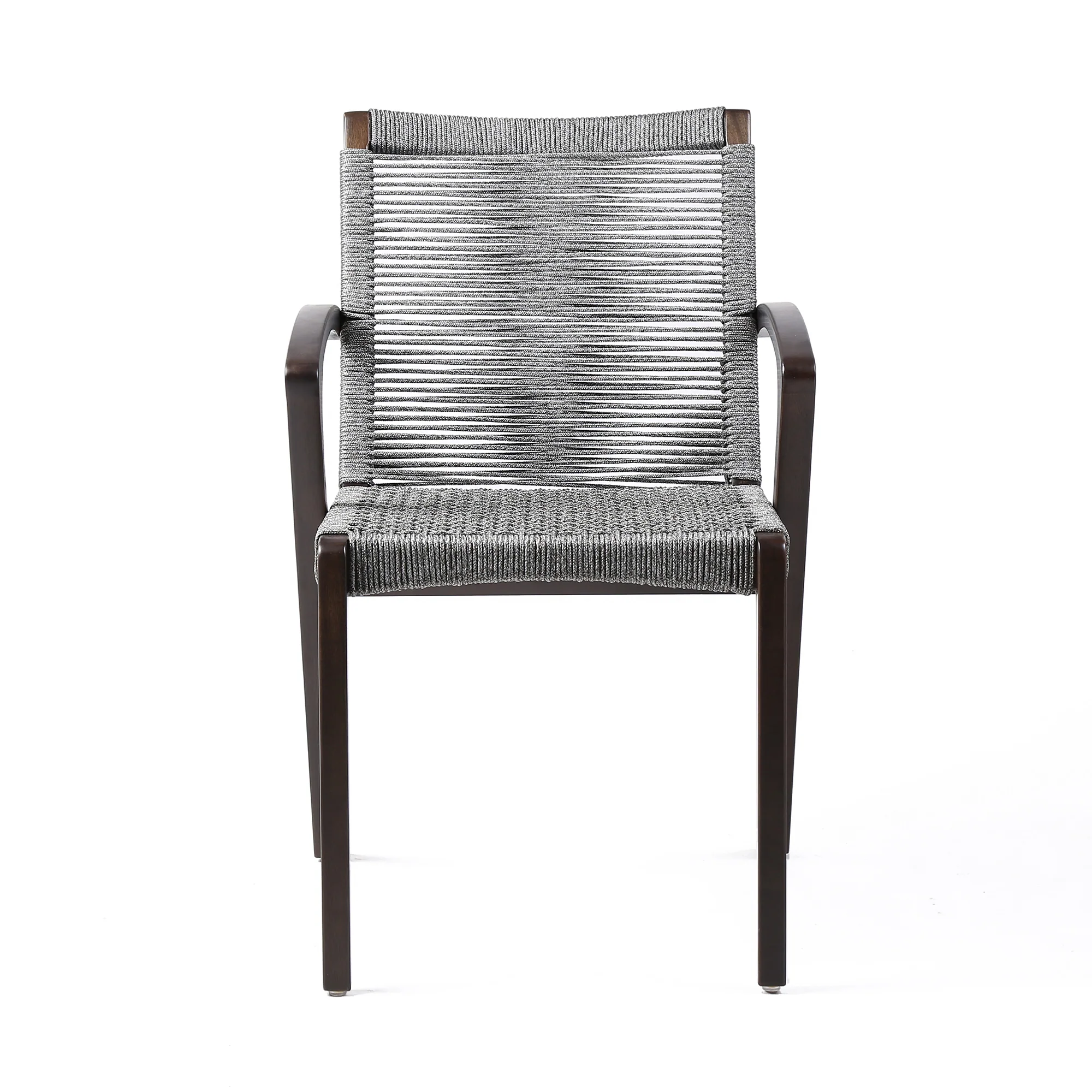 Sachi and Nabila Outdoor 5 Piece Dark Eucalyptus and Concrete Dining Set By Armen Living - Image 4