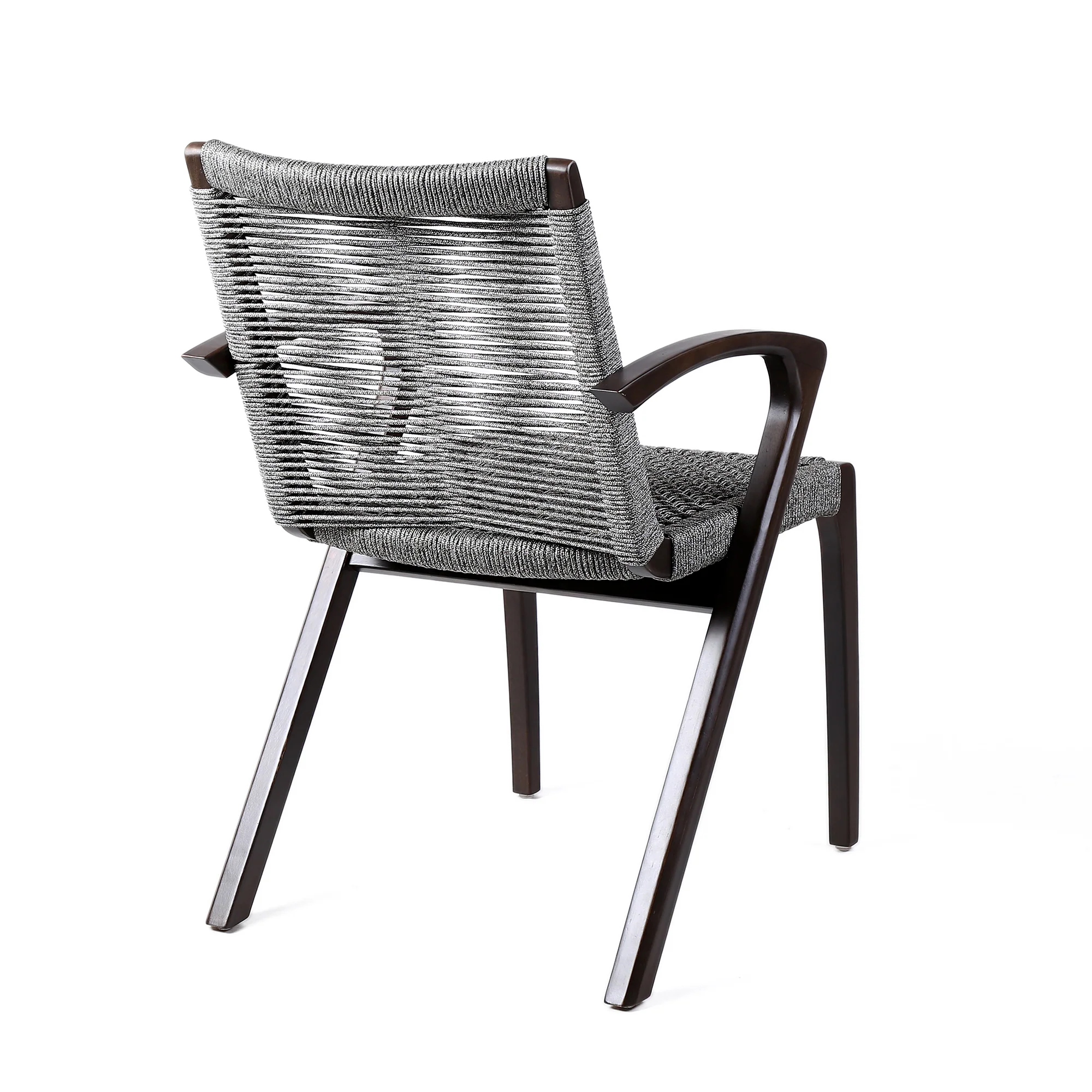 Sachi and Nabila Outdoor 5 Piece Dark Eucalyptus and Concrete Dining Set By Armen Living - Image 5