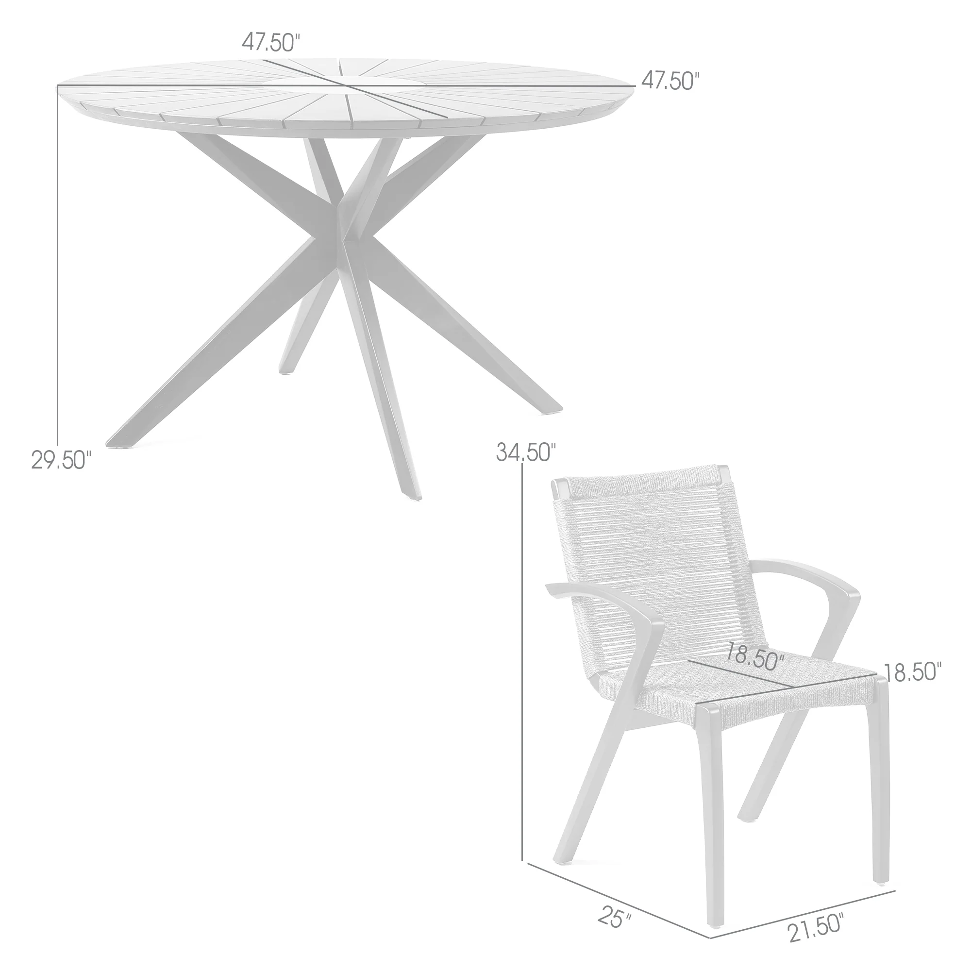 Sachi and Nabila Outdoor 5 Piece Dark Eucalyptus and Concrete Dining Set By Armen Living - Image 9