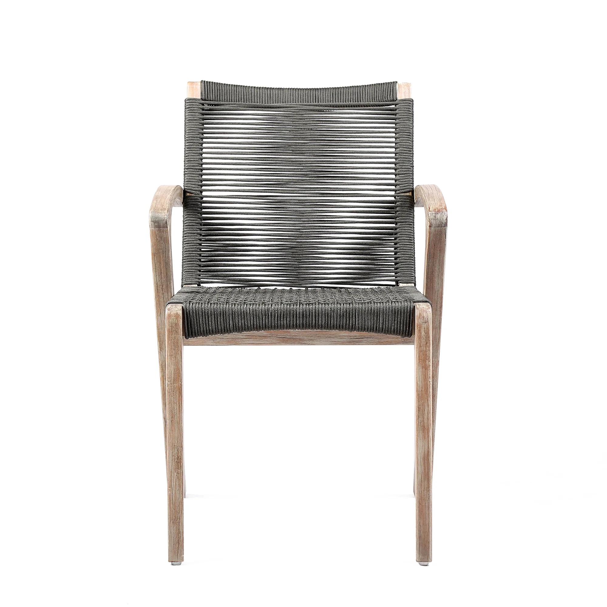 Sachi and Nabila Outdoor 5 Piece Light Eucalyptus and Concrete Dining Set By Armen Living - Image 4