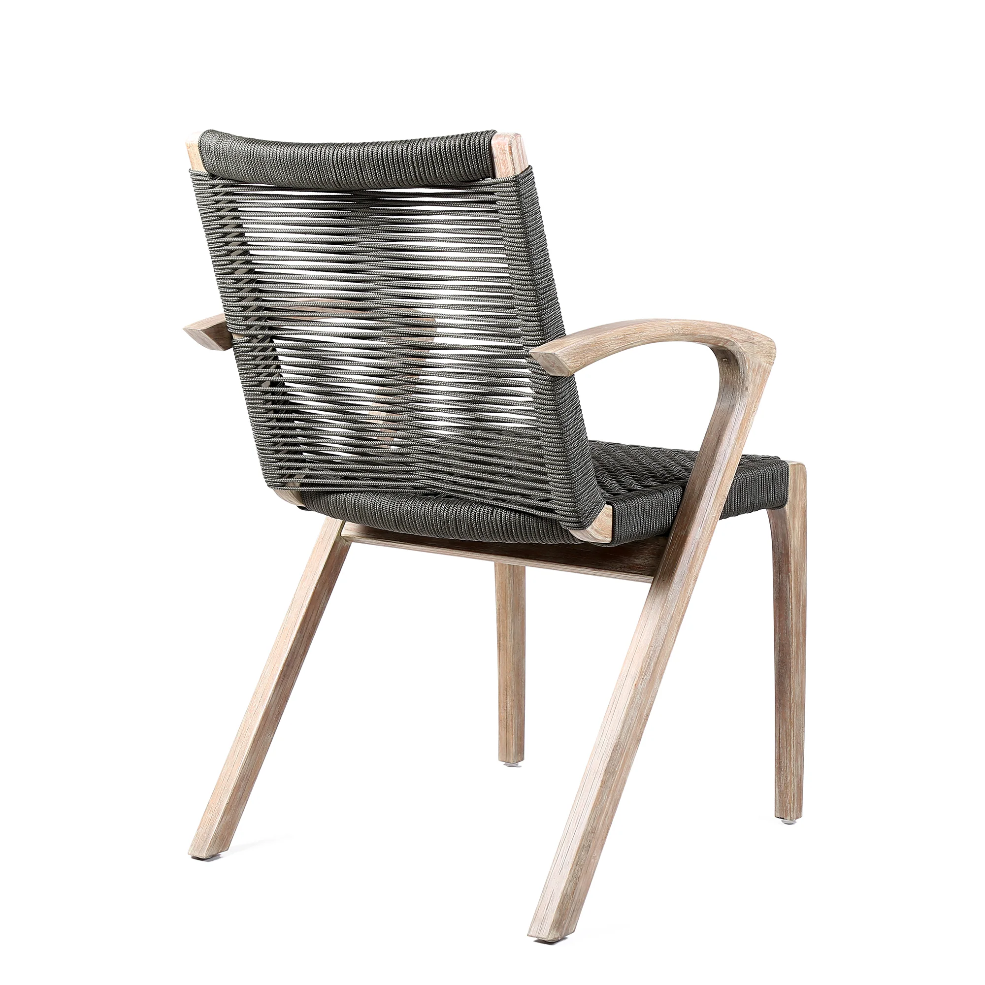 Sachi and Nabila Outdoor 5 Piece Light Eucalyptus and Concrete Dining Set By Armen Living - Image 5