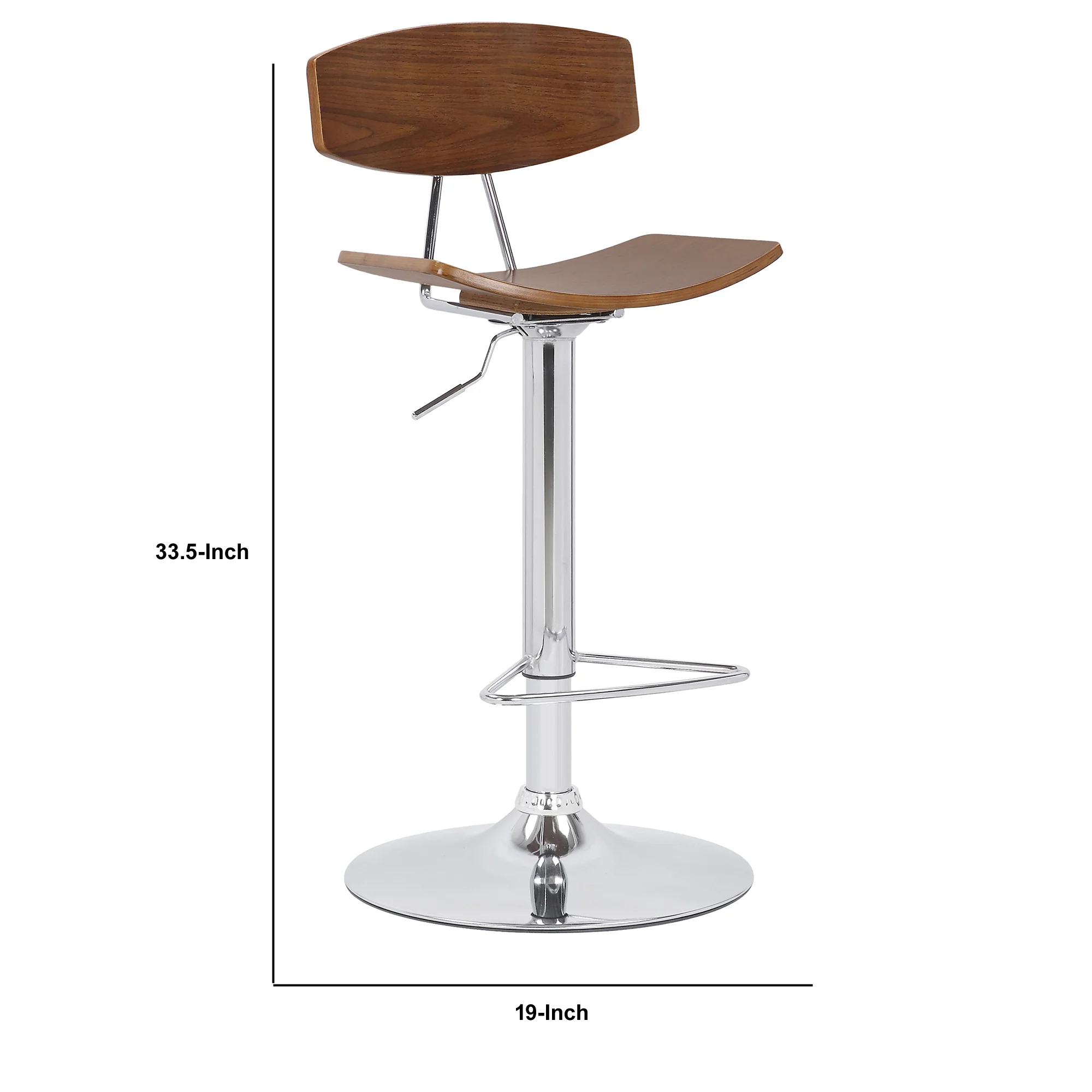 Saddle Seat Metal Barstool With Adjustable Height Brown By Benzara - Image 5