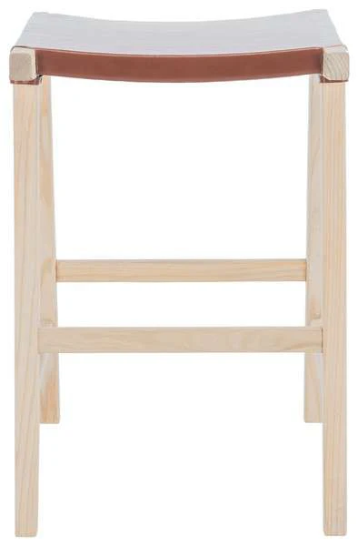 Safavieh Aariz Rectangle Counter Stool - Cognac - Image 2