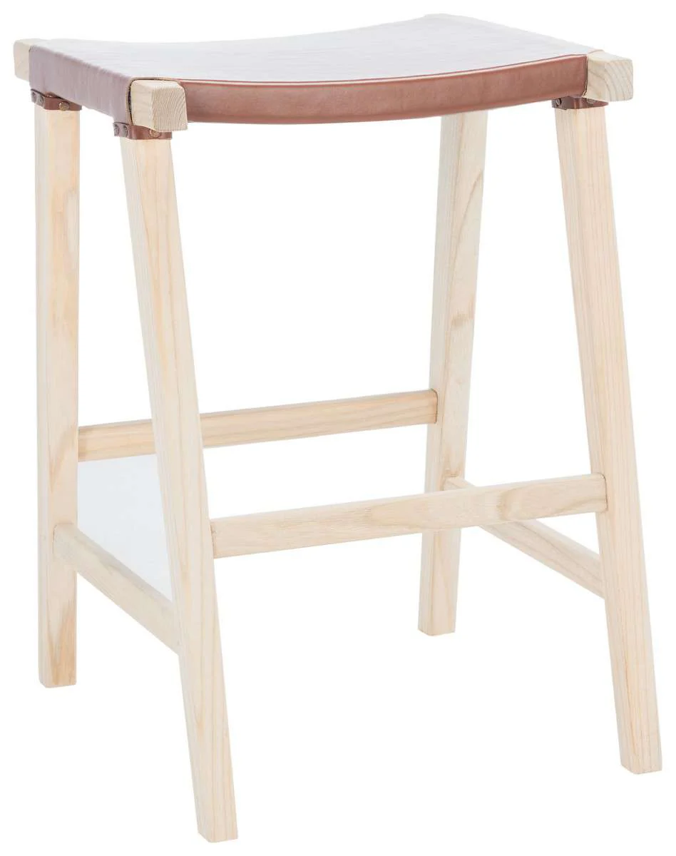 Safavieh Aariz Rectangle Counter Stool - Cognac - Image 3