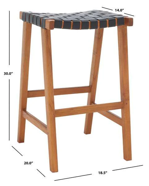 Safavieh Abreu Rectangle Barstool - Black - Image 4