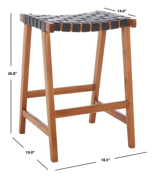 Safavieh Abreu Rectangle Counter Stool - Black - Image 4