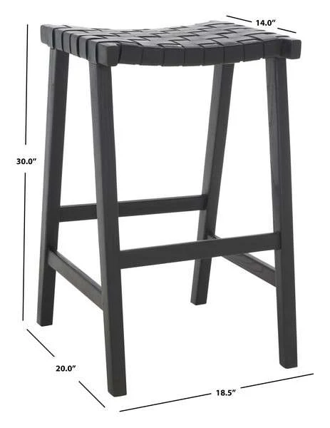 Safavieh Abreu Rectangle Barstool - Black - Image 4