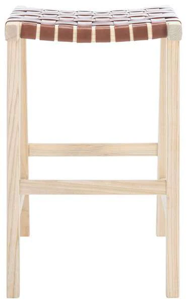 Safavieh Abreu Rectangle Barstool - Cognac - Image 2