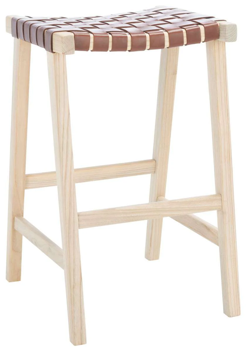 Safavieh Abreu Rectangle Barstool - Cognac - Image 3
