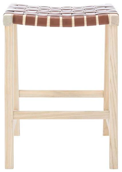 Safavieh Abreu Rectangle Counter Stool - Cognac - Image 2