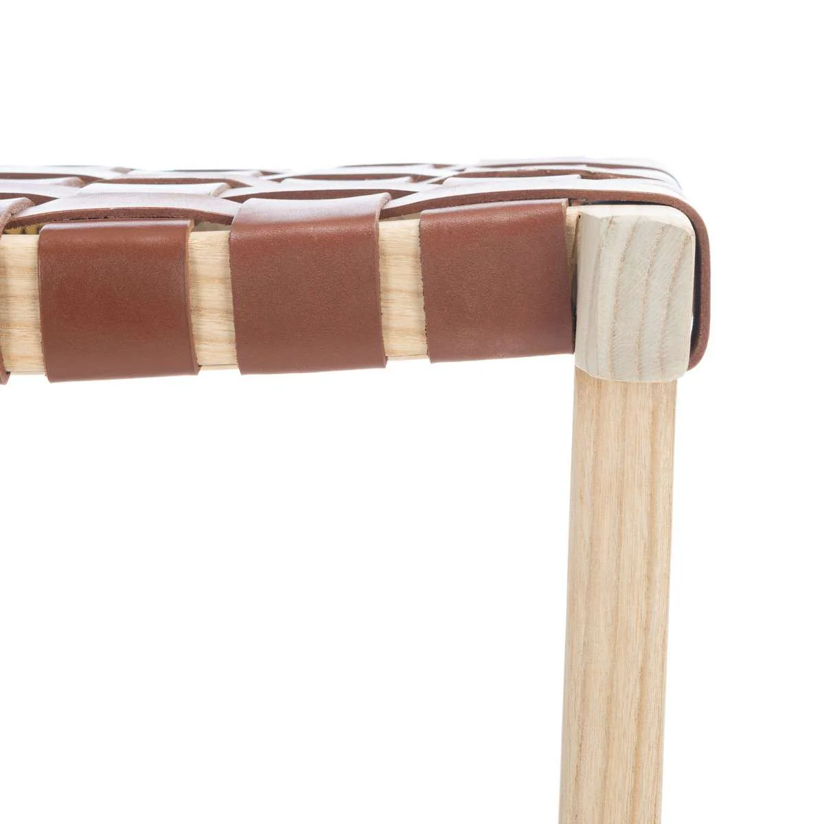 Safavieh Abreu Rectangle Counter Stool - Cognac - Image 4