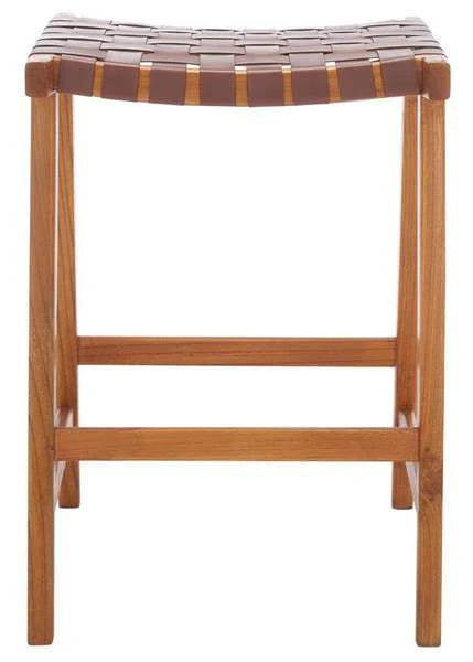Safavieh Abreu Rectangle Counter Stool - Cognac - Image 2