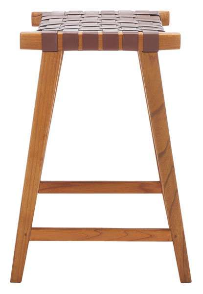Safavieh Abreu Rectangle Counter Stool - Cognac - Image 3