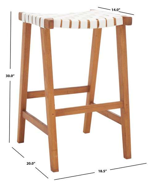 Safavieh Abreu Rectangle Barstool - White - Image 4