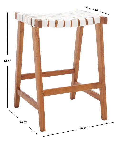 Safavieh Abreu Rectangle Counter Stool - White - Image 4